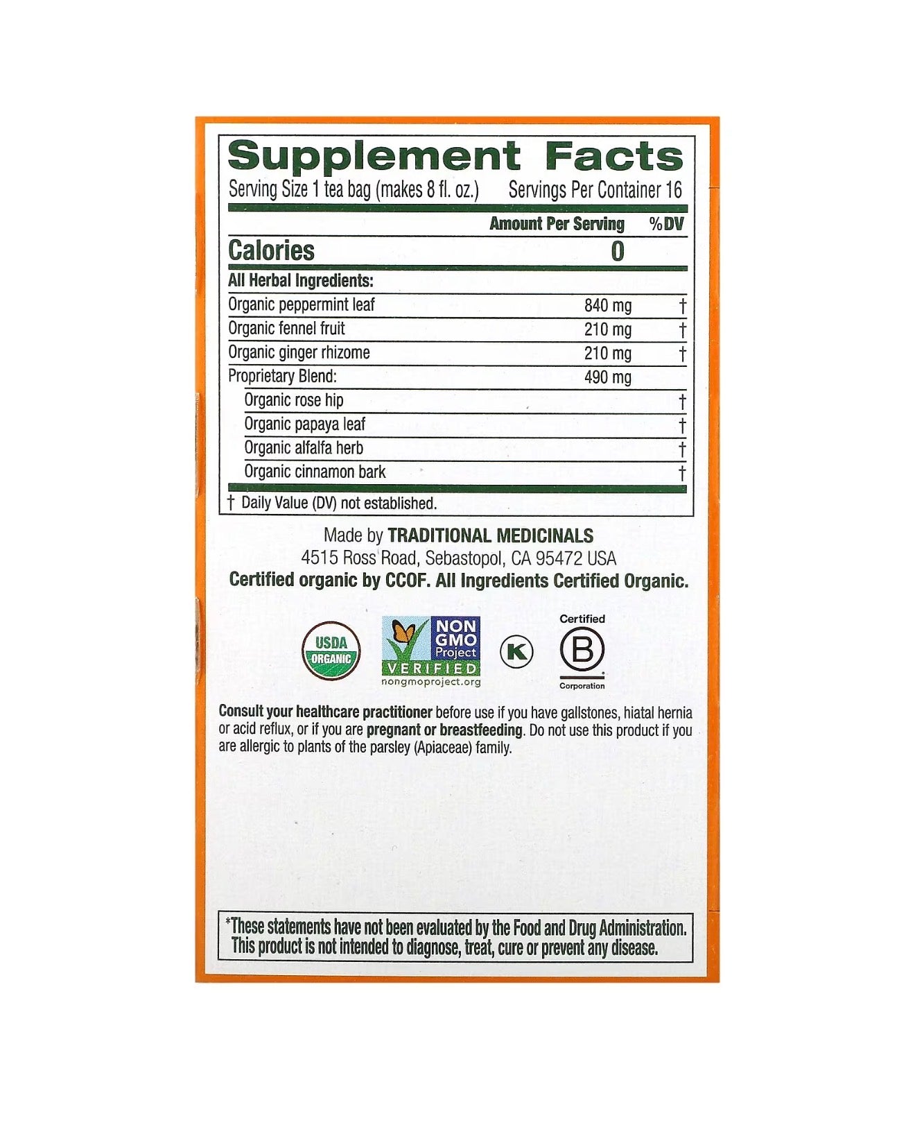 Belly Comfort - USDA Organic Certified- Peppermint