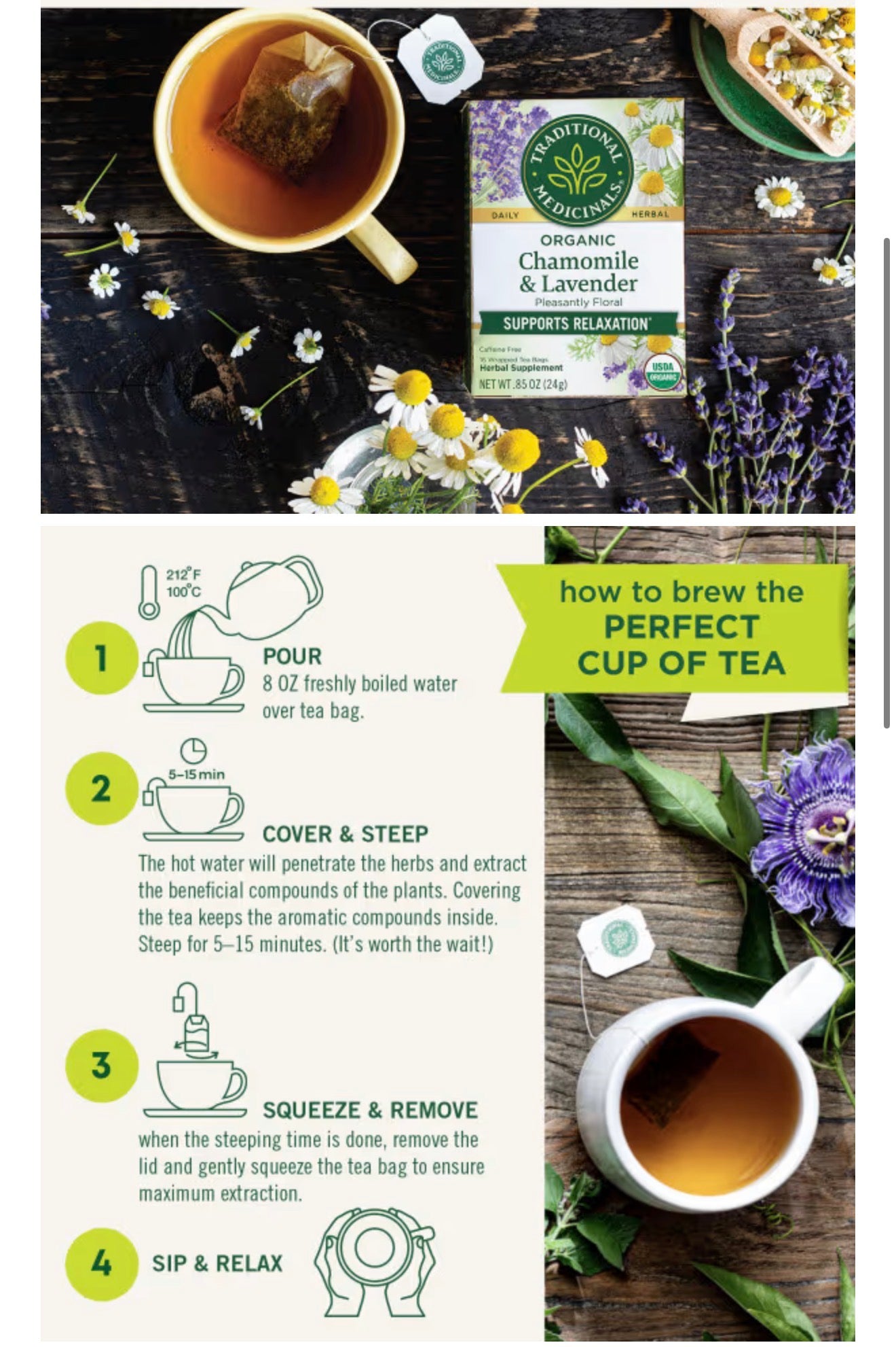 Chamomile & Lavender - USDA Organic Certified - Supports Relaxation