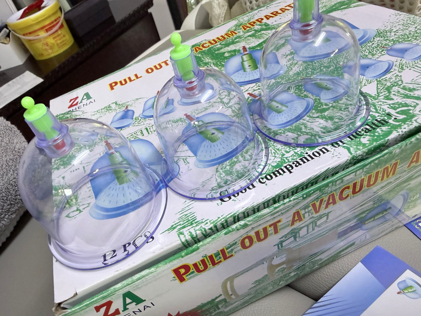 12 PC Green and Red Tip Hijama Cupping Set