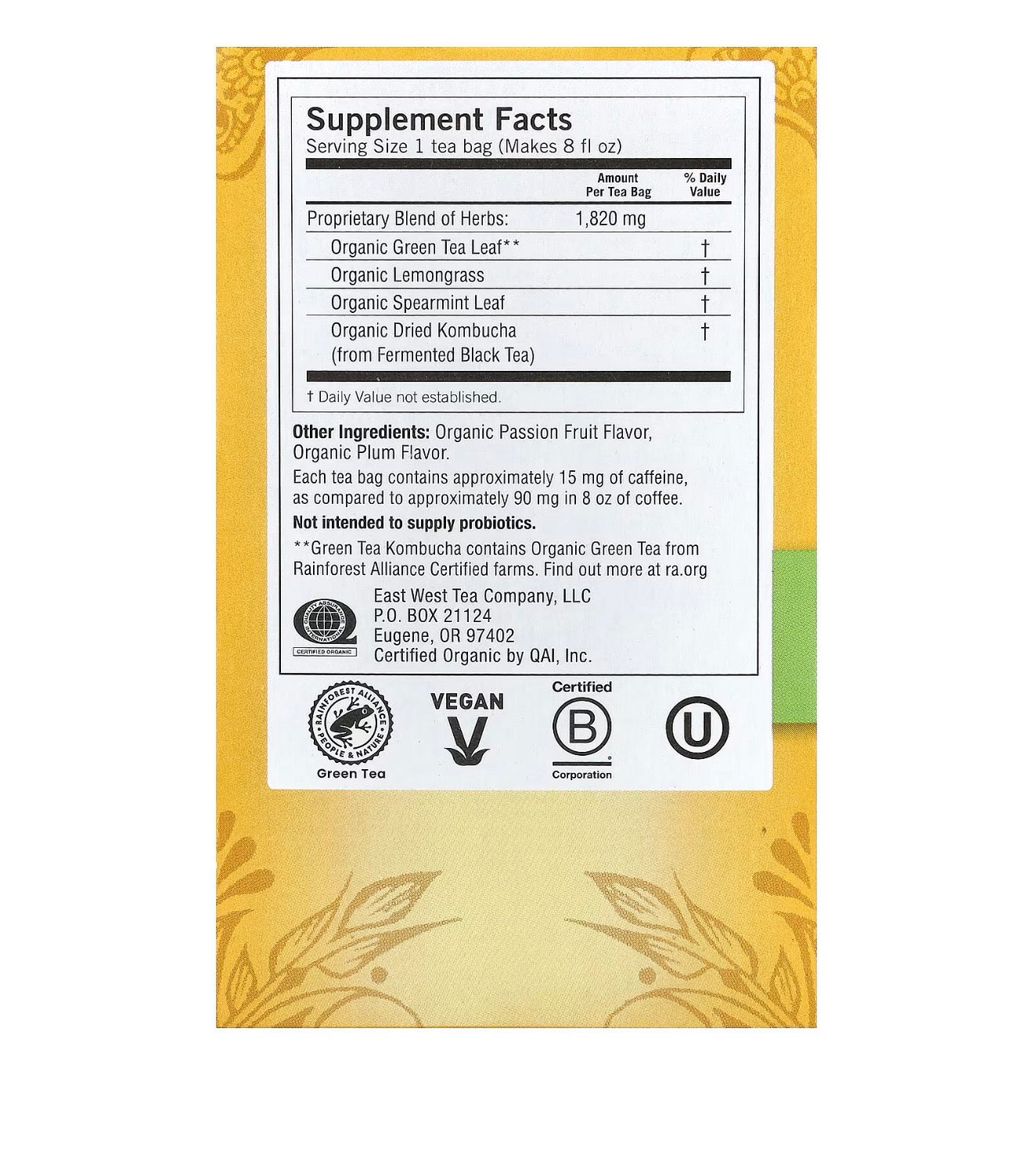 Green Tea Kombucha - Yogi Organic