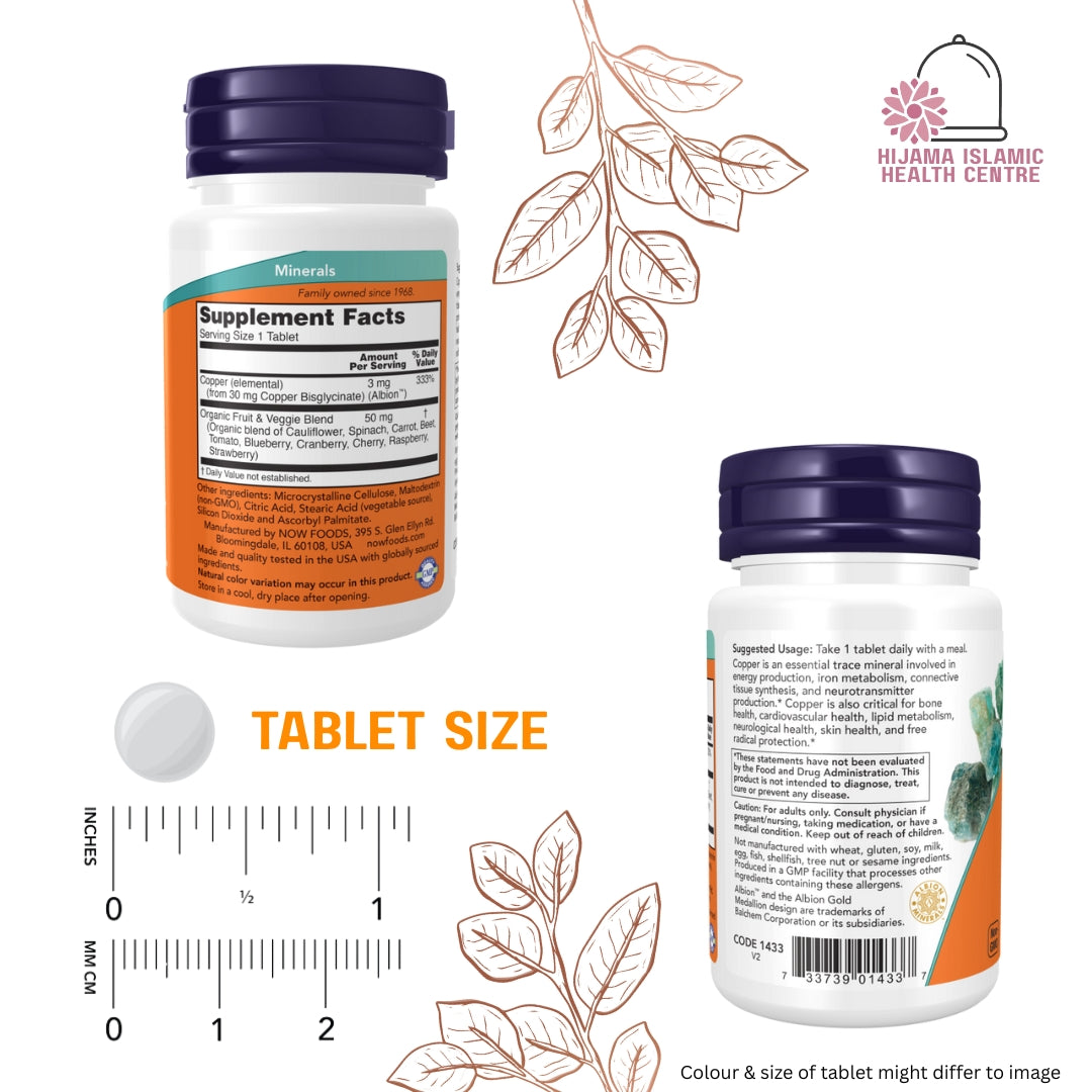 Now Food-Copper Glycinate 3mg Albion Copper