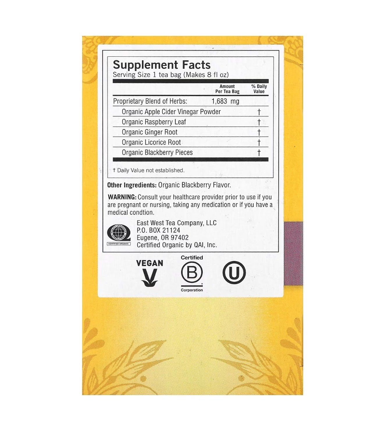 Digestive Awakening -Yogi Organic -  Blackberry Apple Cider